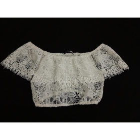 GUESS ażurowa BLUZKA CROP TOP hiszpanka MODNA | Lapciucha.pl