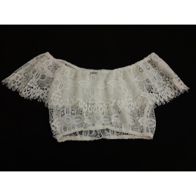 GUESS ażurowa BLUZKA CROP TOP hiszpanka MODNA | Lapciucha.pl