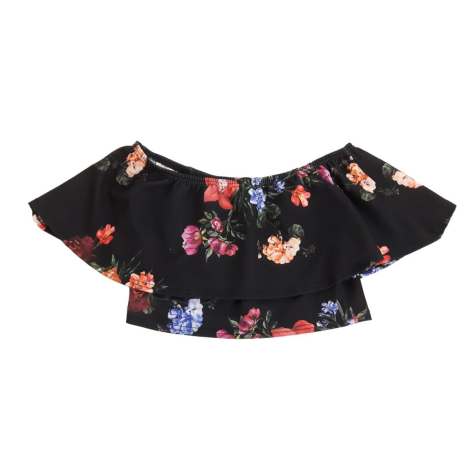 LASULA stylowa BLUZKA CROP TOP na lato KWIATY | Lapciucha.pl