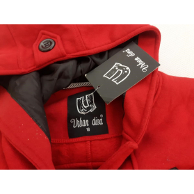 URBAN DIVA dzianinowy PŁASZCZYK ocieplany RED | Lapciucha.pl
