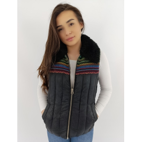 topshop pikowana kamizelka z futerkiem ciepła | Lapciucha.pl