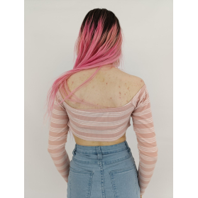 stylowa dzianinowa bluzka crop top na lato pa | Lapciucha.pl