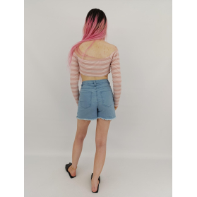 stylowa dzianinowa bluzka crop top na lato pa | Lapciucha.pl