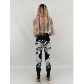 modne sportowe legginsy z wysokim stanem moro | Lapciucha.pl