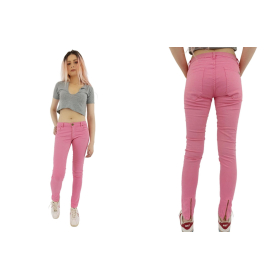 zara jeansowe spodnie rurki różowe modne biod | Lapciucha.pl