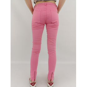 zara jeansowe spodnie rurki różowe modne biod | Lapciucha.pl