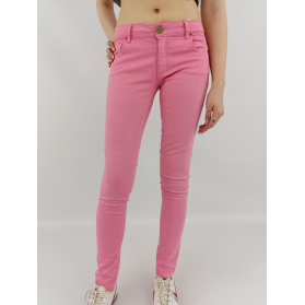 zara jeansowe spodnie rurki różowe modne biod | Lapciucha.pl