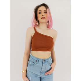 femme luxe tłoczona bluzka crop top na jedno | Lapciucha.pl