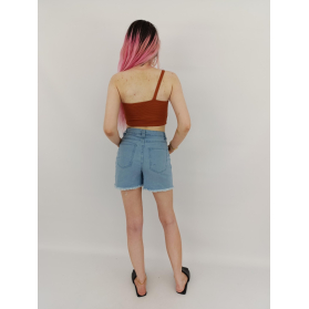 femme luxe tłoczona bluzka crop top na jedno | Lapciucha.pl