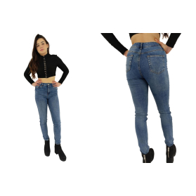 denim co jeansowe spodnie rurki z przetarciem | Lapciucha.pl