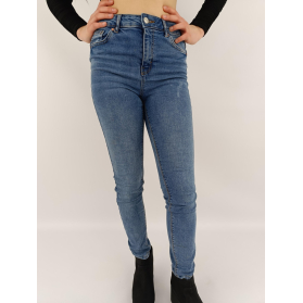 denim co jeansowe spodnie rurki z przetarciem | Lapciucha.pl