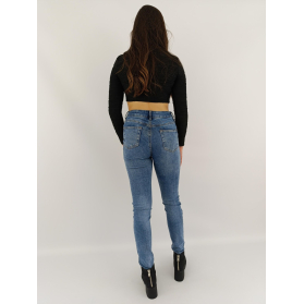 denim co jeansowe spodnie rurki z przetarciem | Lapciucha.pl