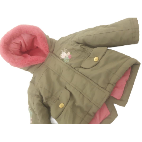 NUTMEG zimowa KURTKA PARKA z haftem GREEN kap | Lapciucha.pl