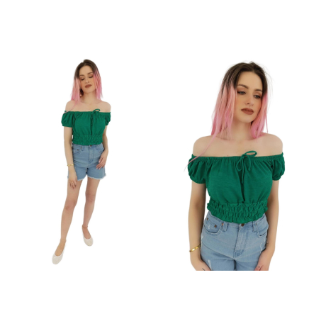 primark dzianinowa bluzka crop top z krótkim | Lapciucha.pl
