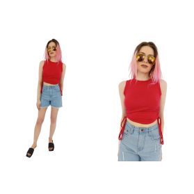 shein dresowa bluzka crop top z marszczeniami | Lapciucha.pl