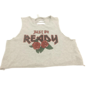 CROPP dresowa BLUZKA CROP TOP z dziurami PRIN | Lapciucha.pl