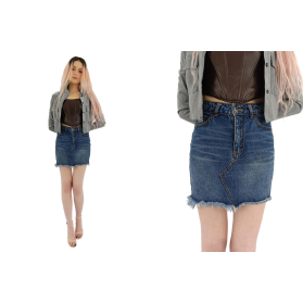 cropp jeansowa spódniczka postarzana mini pro | Lapciucha.pl
