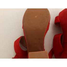 IDEAL SHOES zamszowe SANDAŁKI eleganckie RED | Lapciucha.pl