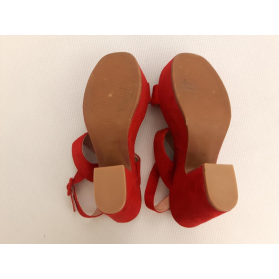 IDEAL SHOES zamszowe SANDAŁKI eleganckie RED | Lapciucha.pl
