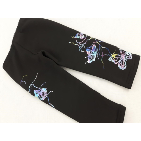 Czarne LEGGINSY ocieplane MOTYLKI print WYGOD | Lapciucha.pl