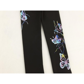 Czarne LEGGINSY ocieplane MOTYLKI print WYGOD | Lapciucha.pl
