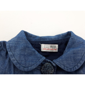 ZARA jeansowy PŁASZCZYK stylowy RETRO niebies | Lapciucha.pl
