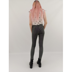 primark elastyczne spodnie rurki wygodne krat | Lapciucha.pl