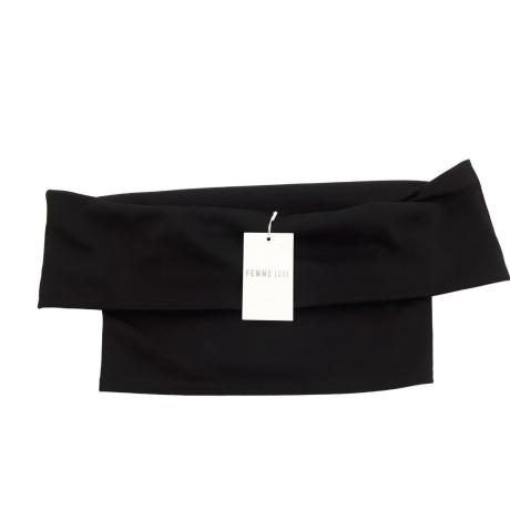 FEMME LUXE modna BLUZKA CROP TOP z odkrytymi | Lapciucha.pl