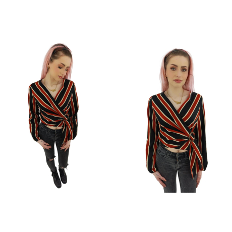 primark elegancka bluzka kopertowa stylowa pa | Lapciucha.pl