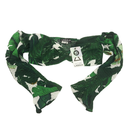 LASULA cienka BLUZKA CROP TOP na lato LIŚCIE | Lapciucha.pl