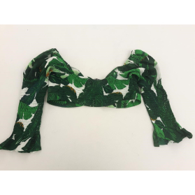 LASULA cienka BLUZKA CROP TOP na lato LIŚCIE | Lapciucha.pl