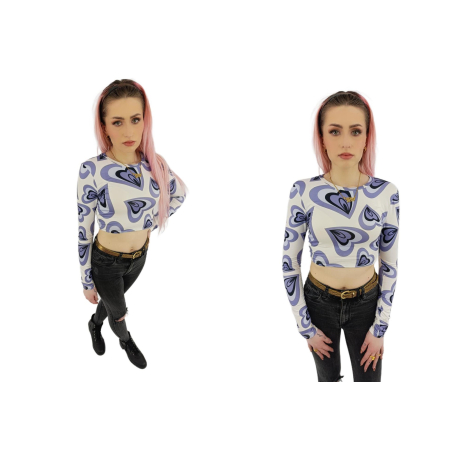shein elastyczna bluzka crop top z dwycięciem | Lapciucha.pl
