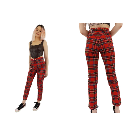 h&m eleganckie spodnie cygaretki stylowe krat | Lapciucha.pl