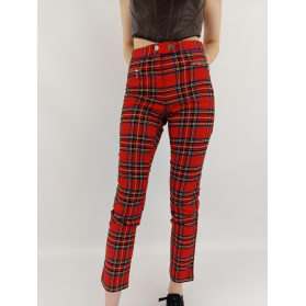 h&m eleganckie spodnie cygaretki stylowe krat | Lapciucha.pl