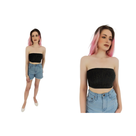 missguided welurowa bluzka crop top tuba pask | Lapciucha.pl