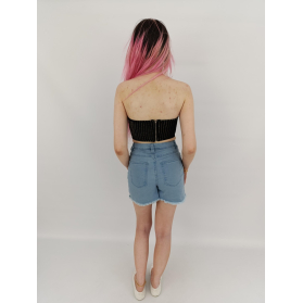 missguided welurowa bluzka crop top tuba pask | Lapciucha.pl