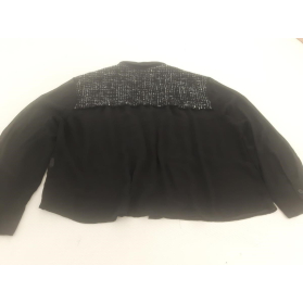 ZARA koszulowa BLUZKA z tweedem OVERSIZE czar | Lapciucha.pl