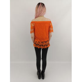 papaya ażurowa bluzka hiszpanka boho krótki r | Lapciucha.pl