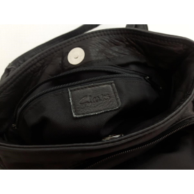 CLARKS skórzana TOREBKA z klamrami CZARNA zip | Lapciucha.pl