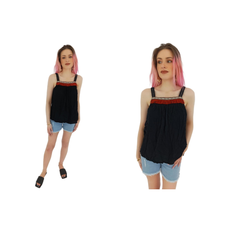 papaya cienka bluzka top z frędzlami modna bo | Lapciucha.pl