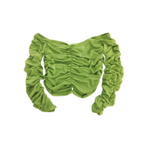AMISU drapowana BLUZKA CROP TOP z odkrytymi r | Lapciucha.pl