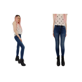 denim co jeansowe spodnie rurki wycierane mod | Lapciucha.pl
