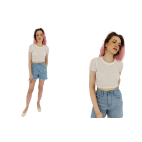 topshop dzianinowa bluzka crop top z krótkim | Lapciucha.pl