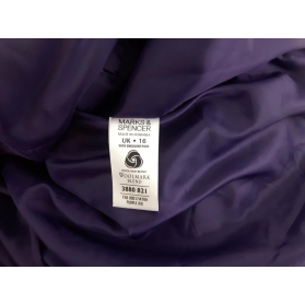 M&S wełniany PŁASZCZ fioletowy VINTAGE retro | Lapciucha.pl