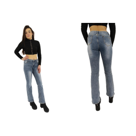 shein jeansowe spodnie bootcuty postarzane mo | Lapciucha.pl