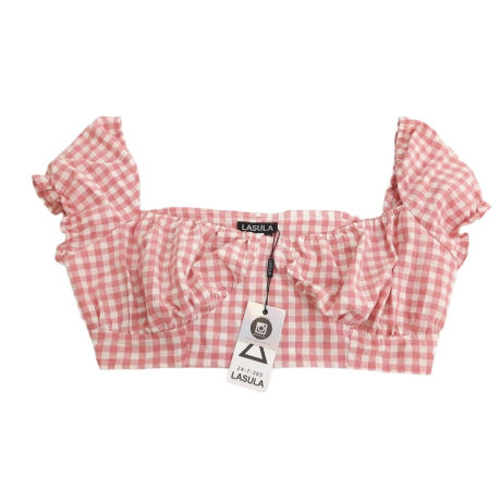 LASULA bawełniana BLUZKA CROP TOP na lato KRA | Lapciucha.pl