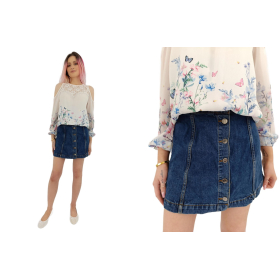 topshop jeansowa spódniczka trapezowa modna w | Lapciucha.pl