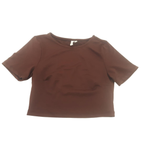 NLY TREND dzianinowa BLUZKA CROP TOP z krótki | Lapciucha.pl