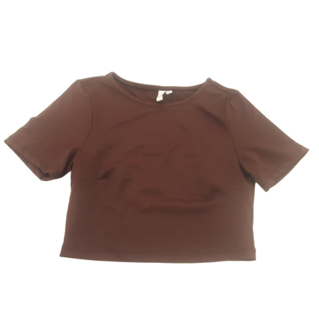 NLY TREND dzianinowa BLUZKA CROP TOP z krótki | Lapciucha.pl