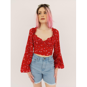 prettylittlething cienka bluzka crop top z dł | Lapciucha.pl